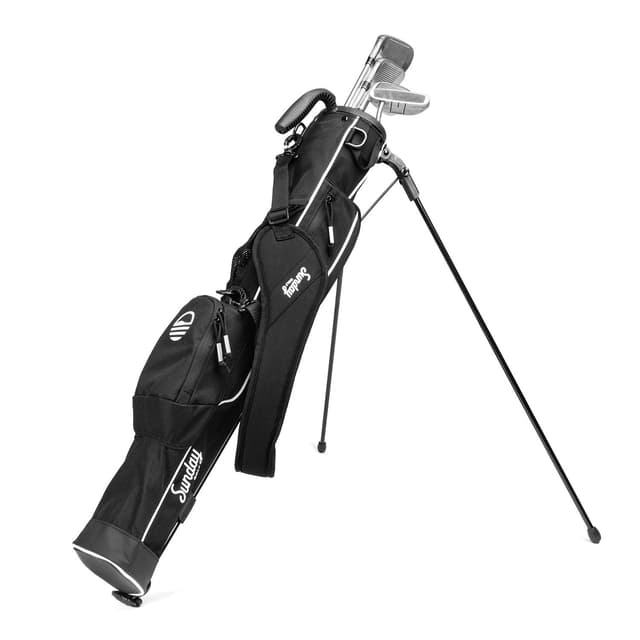 The Original Lightweight Sunday Golf Bag with Stand – Easy to Carry, Durable Pitch & Putt Bag for Driving Range, Par 3 & Executive Courses Black