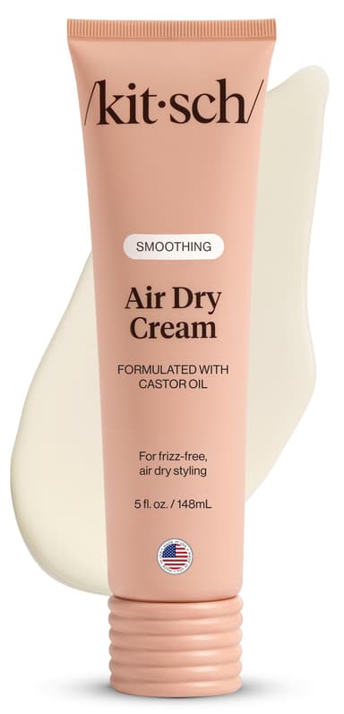 Kitsch Smoothing Air Dry Cream for Hair – Frizz Control Hair Care Product with Castor Oil & Coconut Oil – Weightless Styling Cream - Enhances Natural Texture Appearance | Ideal Gifts for Women – 5 oz Sugared Amber
