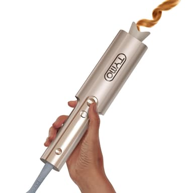 TYMO CurlPro Plus Automatic Rotating Curling Iron - Upgraded Long Barrel Curling Wand for Long Hair, Ceramic Hair Curler for Women, Anti-Scald, Tangle-Free, 600M Ionic, Dual Voltage, Gold, 1 Inch 1 inch Gold