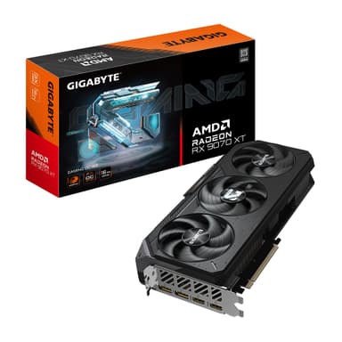 GIGABYTE Radeon RX 9070 XT Gaming OC 16G Graphics Card, PCIe 5.0, 16GB GDDR6, GV-R9070XTGAMING OC-16GD Video Card RADEON9070XT Black