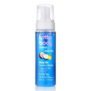 Lottabody Wrap Me Foaming Mousse with Coconut & Shea Oils, Lightweight Moisture-Rich Curl-Defining & Frizz-Control Styling Mousse for Natural Curly, Coily & Relaxed Hair, 7 oz 7 Fl Oz (Pack of 1)