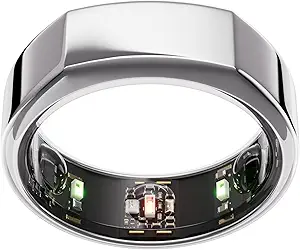 Oura Ring Gen3 Heritage - Silver - Size 8 - Smart Ring - Size First with Oura Ring Gen3 Sizing Kit - Sleep Tracking Wearable - Heart Rate - Fitness Tracker - 5-7 Days Battery Life