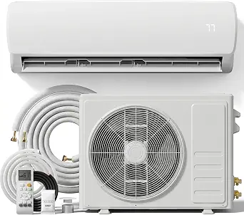 MEPTY 12000BTU Mini Split AC/Heating System, 19 SEER2 Energy Efficient Mini Split Air Conditioner with Heat Pump, 110V Cools Up to 750sq.ft, Ductless Inverter AC Unit with Pre-Charged Condenser