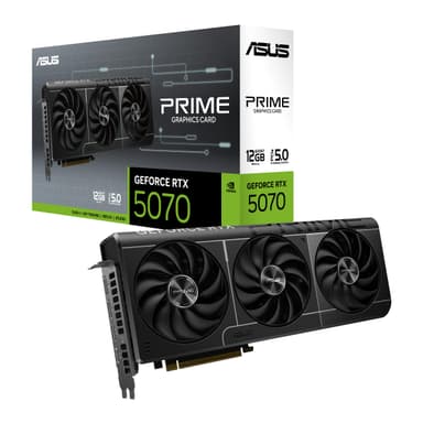 ASUS SFF-Ready Prime NVIDIA GeForce RTX 5070 Graphics Card (PCIe 5.0, 12GB GDDR7, HDMI/DP 2.1, 2.5-Slot, Axial-tech Fans, Dual BIOS), 3 Year Warranty Prime (Black) RTX5070