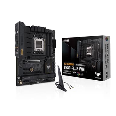 ASUS TUF Gaming B650-PLUS WiFi AMD B650 AM5 Ryzen™ Desktop 9000 8000 and 7000 ATX Motherboard, 14 Power Stages, PCIe® 5.0 M.2, DDR5 Memory, WiFi 6 and 2.5 Gb Ethernet, USB4® Support Aura Sync TUF Gaming B650-Plus|M.2x3|WiFi6
