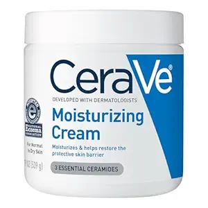 Cera Ve Moisturizing Cream, Body and Face Moisturizer for Dry Skin, Body Cream with Hyaluronic Acid and Ceramides, Daily Moisturizer, Oil-Free, Fragrance Free, Non-Comedogenic, 19 Ounce