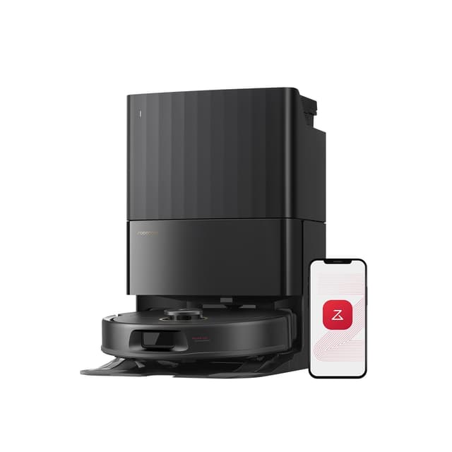 roborock Qrevo S5V Robot Vacuum and Mop, FlexiArm Edge Mopping, 12,000Pa Suction, Dual Zero-Tangle System, Smart Obstacle Avoidance, 10mm Mop Lifting, Auto Mop Washing&Drying, Self-Emptying&Refilling Black