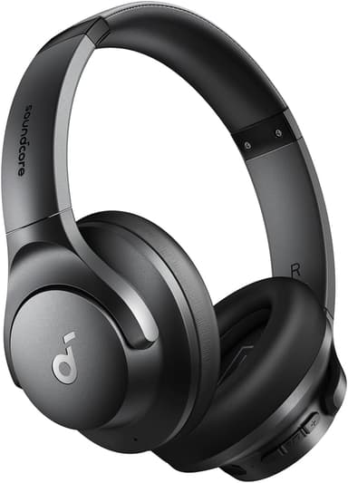 Soundcore by Anker Q20i Hybrid Active Noise Cancelling Headphones, Wireless Over-Ear Bluetooth, 40H Long ANC Playtime, Hi-Res Audio, Big Bass, Customize via an App, Transparency Mode (Black) Black Standard Modern