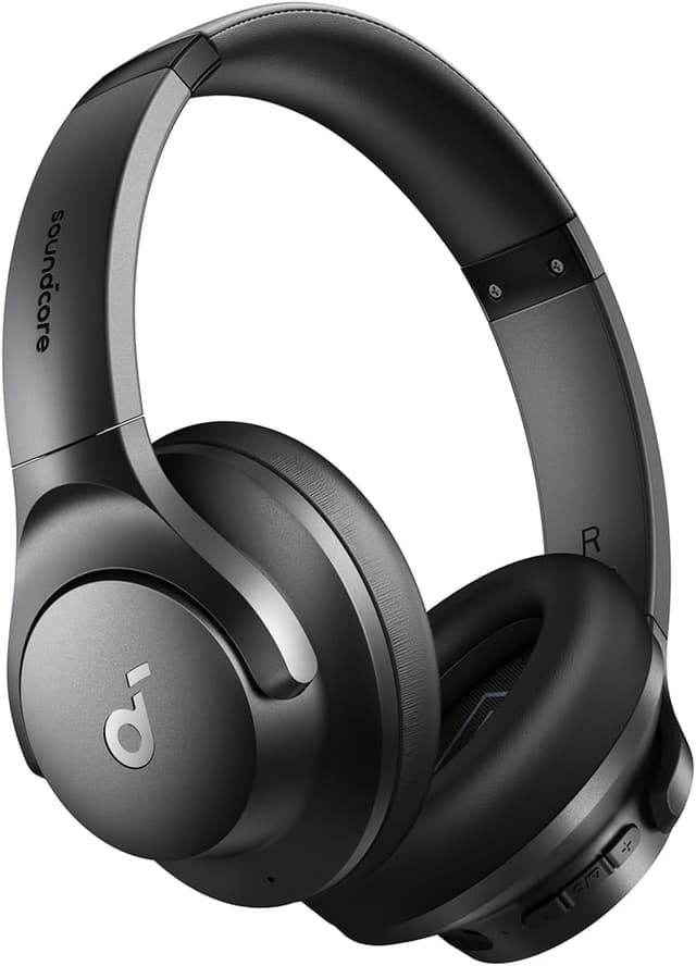 Soundcore by Anker Q20i Hybrid Active Noise Cancelling Headphones, Wireless Over-Ear Bluetooth, 40H Long ANC Playtime, Hi-Res Audio, Big Bass, Customize via an App, Transparency Mode (Black) Black Standard Modern