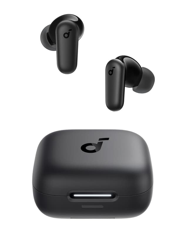 Soundcore P30i by Anker Noise Cancelling Earbuds, Strong and Smart Noise Cancelling, Powerful Bass, 45H Playtime, 2-in-1 Case and Phone Stand, IP54, Wireless Earbuds, Bluetooth 5.4 (Black)