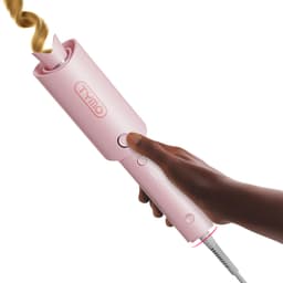 TYMO Automatic Rotating Curling Iron - TYMO CURLPRO Beach Waves Curling Wand, Portable Hair Curler, 500 Million Ionic, Dual Voltage & Lightweight for Travel, Ceramic Coating, 1 Inch, Pink 1 inch Pink