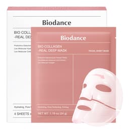 BIODANCE Bio-Collagen Real Deep Mask, Hydrating Overnight Hydrogel Face Mask, Pore Minimizing, Elasticity, Plumping, Travel Essentials & Self Care Gifts for Women, Korean Skin Care | 1.19oz(34g) x 4ea Collagen 4 Count (Pack of 1)