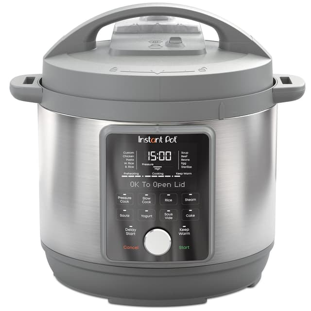 Instant Pot, 6-Quart Whisper Quiet 9-in-1 Electric Pressure Cooker, Slow Rice Steamer, Sauté, Yogurt Maker, Warmer & Sterilizer, Free App with 800+ Recipes, Stainless Steel 6 Quarts
