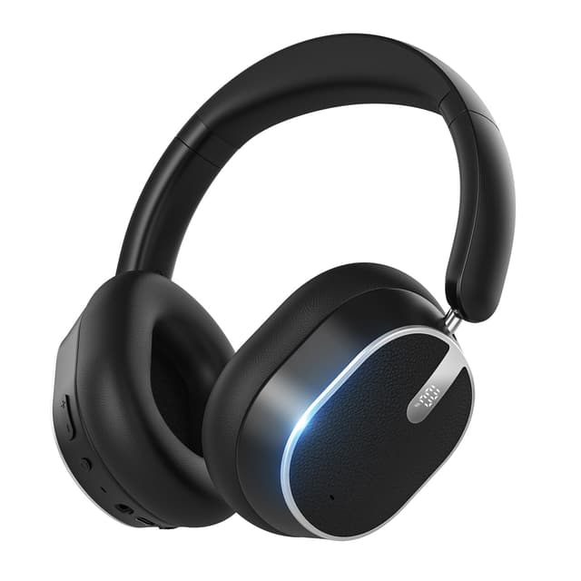 Hybrid Active Noise Cancelling Bluetooth Headphones, Bluetooth 6.0 Over Ear Wireless Headphones with 60H Playtime, Hi-Res Audio, Deep Bass, Memory Foam Ear Cups Black
