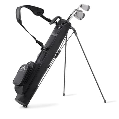 uniHimal Golf Lightweight Stand Carry Bag– Easy to Carry and Durable Pitch n Putt Golf Bag for The Driving Range, Par 3 and Executive Courses–31.5 inches Tall Black