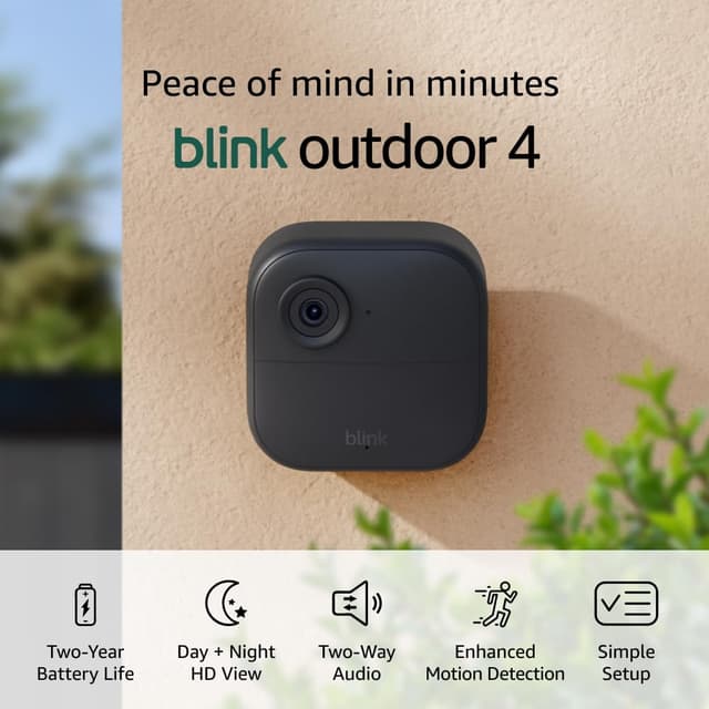 Blink Outdoor 4 – Wireless smart security camera, two-year battery life, two-way talk. Required Sync Module not included – Add-on camera Camera (2-year battery life) Add-on Camera