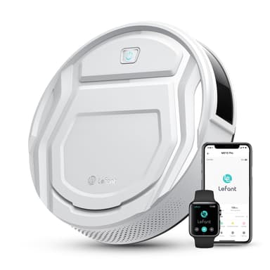 Lefant M210 Pro Robot Vacuum with 2200 Pa Powerful Suction, 6 Cleaning Modes, 120 Mins Runtime, Quiet, Self-Charging, Voice Control, Ideal for Pet Hair and Hard Floor, White M210P