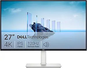 Dell 27 Plus 4K Monitor - S2725QS - 27-inch 4K (3840 x 2160) 120Hz 16:9 Display, IPS Panel, AMD Free Sync Premium, s RGB 99%, Integrated Speakers, 1500:1 Contrast Ratio, Comfortview - Ash White