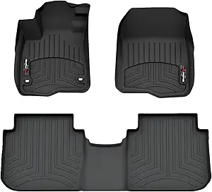 Weather Tech Custom Fit Floor Liners for Honda CR-V, CR-V Hybrid, CR-V - 1st & 2nd Row (441780-1-2), Black