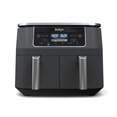 Ninja DZ201 Foodi 8 Quart 6-in-1 DualZone 2-Basket Air Fryer with 2 Independent Frying Baskets, Match Cook & Smart Finish to Roast, Broil, Dehydrate & More for Quick, Easy Meals, Grey 8QT GREY