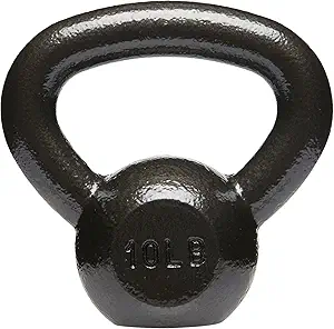 Amazon Basics Cast Iron Kettlebell for Strength Training, Textured Wide Handle, Black