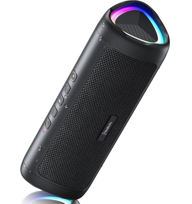 Bluetooth Speaker, 20W HD Sound, Portable Wireless, IPX5 Waterproof, Up to 24H Playtime, TWS, for Home/Party/Outdoor/Camping/Beach Essentials, Birthday Gift for Fathers Day Men Dad Husband (Black)