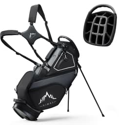 uniHimal 14 Way Dividers Golf Stand Bag Lightweight, Golf Bag for Men Women with Multiple Pockets, Dual Strap and Rain Cover Hood black