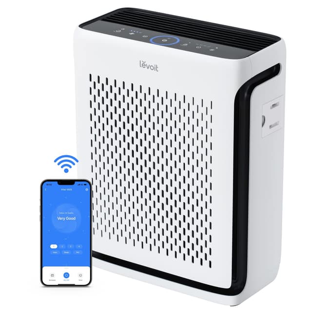 LEVOIT Air Purifier for Home Large Room Up to 1073Ft² with Air Quality Monitor, AHAM VERIFIDE, Smart WiFi, Washable Pre-Filter, HEPA Sleep Mode for Pets, Allergies, Dust, Pollen, Vital 100S-P, White White Air Purifier