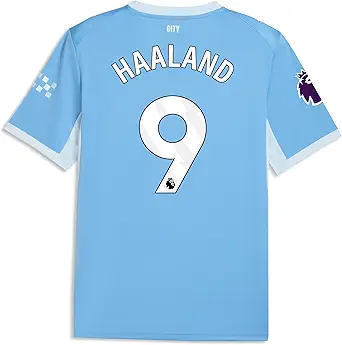 PUMA Men's Manchester City 2026/27 HAALAND #9 Home Jersey - Blue | Official replica soccer jersey;short sleeves; regular fit; dry CELL moisture-wicking; breathable fabric