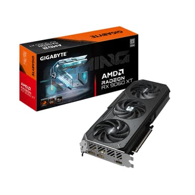 GIGABYTE Radeon RX 9060 XT Gaming OC 16G Graphics Card, PCIe 5.0, 16GB GDDR6, GV-R9060XTGAMING OC-16GD Video Card RADEON9060XT-16GB Black