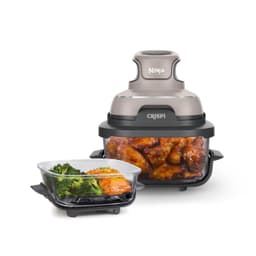 Ninja Crispi 4-in-1 Glass Air Fryer | With Non-Toxic 4QT & 6-Cup Glass Containers & Lids | Microwave, Freezer, Dishwasher Safe | 450°F Max Temp |1500 Watt | Stone | FN101ST