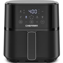 Chefman Air Fryer – 4 QT Compact Airfryer for Quick & Easy Meals in Minutes, Features Hi-Fry Technology for Extra Crisp, Touchscreen Controls with 4 Presets, Nonstick & Dishwasher Safe Basket - Black 13.82" x 10" x 10.2"