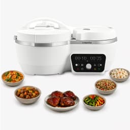 Instant Pot Dual Action 8‑in‑1 Multi-Cooker with Serve Together™ Smart Timing, 4Qt Pressure Cooker & 2Qt Rice Cooker, Cook Mains & Sides Together, Fast Cooking, PFAS-Free Pot*, Sauté, Slow Cook & More