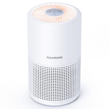 Air Purifiers for Bedroom, FULMINARE H13 True HEPA Air Filter, Quiet Air Cleaner With Night Light, Portable Small Air Purifier for Home, Office, Living Room White 1 Pack