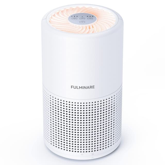 Air Purifiers for Bedroom, FULMINARE H13 True HEPA Air Filter, Quiet Air Cleaner With Night Light, Portable Small Air Purifier for Home, Office, Living Room White 1 Pack