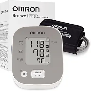 OMRON Bronze Blood Pressure Monitor for Home Use & Upper Arm Blood Pressure Cuff - #1 Doctor & Pharmacist Recommended Brand - Clinically Validated - Connect App