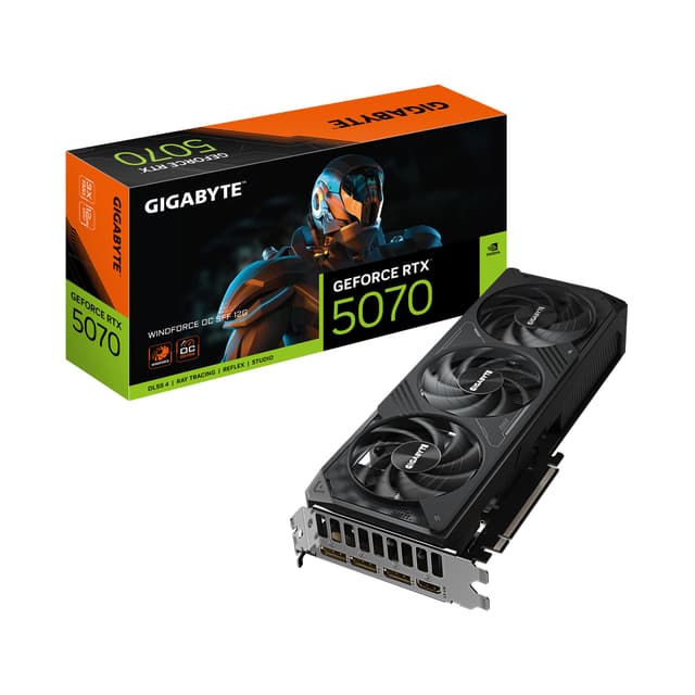 GIGABYTE GeForce RTX 5070 WINDFORCE OC SFF 12G Graphics Card, 12GB 192-bit GDDR7, PCIe 5.0, WINDFORCE Cooling System, GV-N5070WF3OC-12GD Video Card WINDFORCE RTX5070|OC|12GB