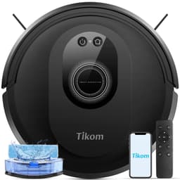 Tikom Robot Vacuum and Mop Combo, 5000Pa Robotic Vacuum Cleaner, 150 Min Max, App & Remote Control, Ideal for Hard Floor, Carpet, Pet Hair, Self-Charge(G8000 Max) Black