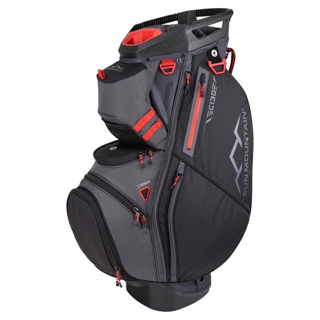 Sun Mountain Men's C130 Lightweight Cart Golf Bag, 14-Way Top, 2025 Model Steel Black Red