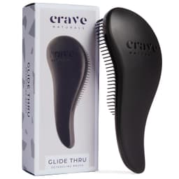 Crave Naturals Glide Thru Detangling Brush, Detangler Brush for Curly, Straight, Wet and Dry Hair Comb for Adults and Kids, Hair Accessories for Women, Black 1 Pack (Regular) Black