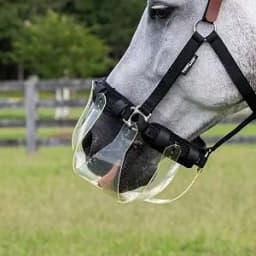 Thin Line Flexible Filly Grazing Muzzle | Lightweight Safe Comfortable Ventilated Equine Slow Feed Halter Mounting Clear Horse Mask, Cob/Horse, 2.5+ cm Hole
