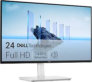 Dell 24 Plus Monitor - S2425HSM - 23.8-inch FHD (1920x1080) 144Hz 1ms Display, 2 x 3W Speakers, HDMI Connectivity, Height/Tilt/Pivot/Swivel Adjustability, AMD Free Sync - Ash White