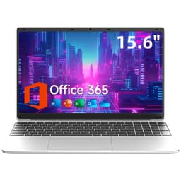15.6 Inch Laptop with Office 365, 4GB RAM, 128GB Storage Expandable 1TB, 5205U Processor, HD Display, Windows 11 Laptops Computer, Wi-Fi 5, BT4.2, Numpad, Type-C, for Business and Students. Bright Gray