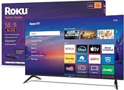 Roku Smart TV 2026 – 55-Inch Select Series, 4K QLED TV – Roku TV with Voice Remote – Flat Screen QLED Television with Wi-Fi for Streaming Live Local News, Sports, & Movies – Bluetooth Headphone Mode