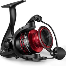 Piscifun Flame Spinning Reels, Lightweight 9+1BB Ultra Smooth Spinning Fishing Reels, 19.8LBs Max Drag Red 2000