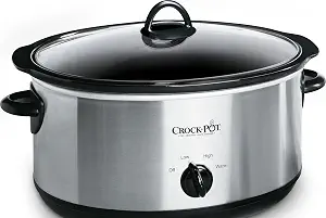 Crock-Pot 7-Quart Manual Slow Cooker, Family Size Serves 8+ People & Fits 6-lb Roast, Removable Stoneware with Warming Setting, Dishwasher Safe for Easy Cleanup, Stainless Steel