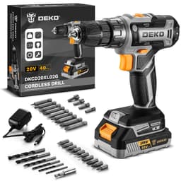 Power Drill Cordless: DEKOPRO Cordless Drill 20V Electric Power Drills Set Tool Drills Cord-less Set with Battery and Charger Gray