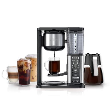 Ninja Specialty Coffee Maker | Includes 10-Cup Carafe, Fold-Away Frother, Permanent Filter & Removable, Dishwasher Safe Reservoir | 6 Brew Styles, 8 Cup to Travel Mug to Pot Sizes | Black | CM401 10 Cup