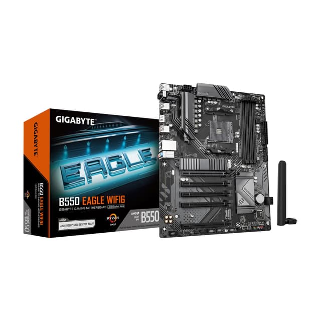 GIGABYTE B550 Eagle WIFI6 AMD AM4 ATX Motherboard, Supports Ryzen 5000/4000/3000 Processors, DDR4, 10+3 Power Phase, 2X M.2, PCIe 4.0, USB-C, WIFI6, GbE LAN, PCIe EZ-Latch, RGB Fusion B550|E|M2 x2|WIFI6 ATX
