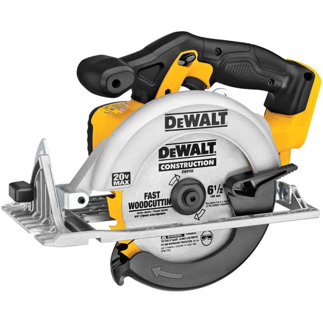 DEWALT 20V MAX Circular Saw, Cordless Sidewinder Style Portable, 6-1/2-Inch Blade, 5150 RPM, 0-50 Degree Bevel Capability, Battery Not Included (DCS391B) Yellow 6-1/2 inches